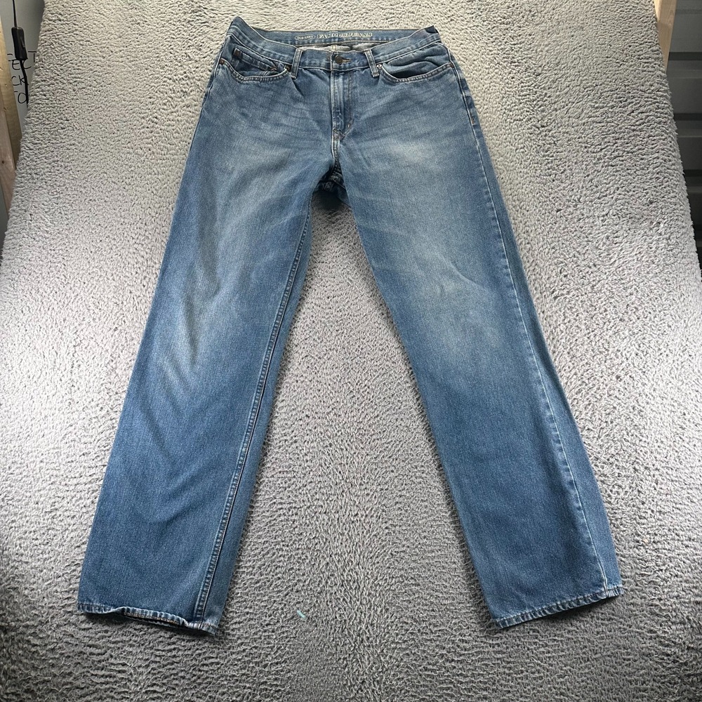 Old Navy Jeans Mens 34x34 Blue‎ Cotton Denim Straight Light Wash Workwear Faded